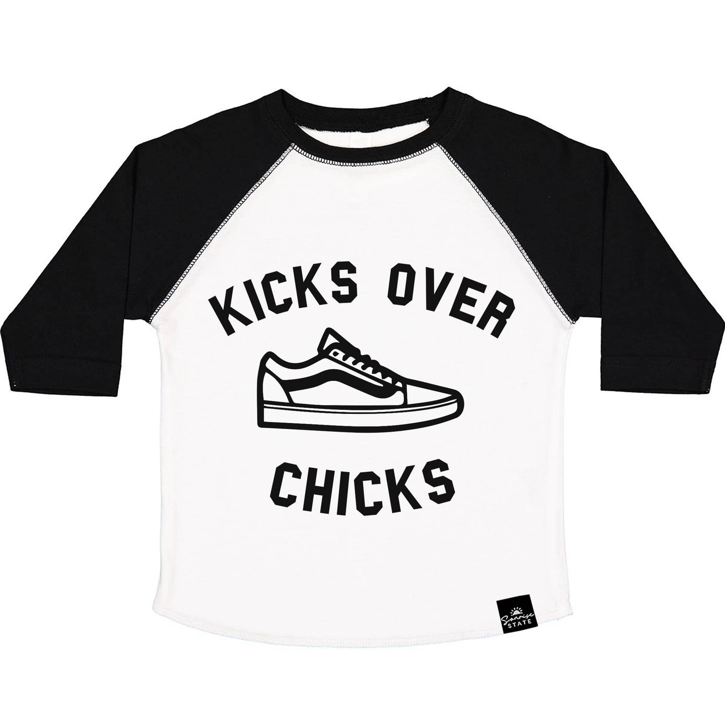 KICKS OVER CHICKS Boy's Baseball Tee