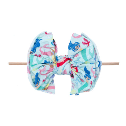 Baby Bling Bows - PRINTED FAB SKINNY: blush / ocean maiden