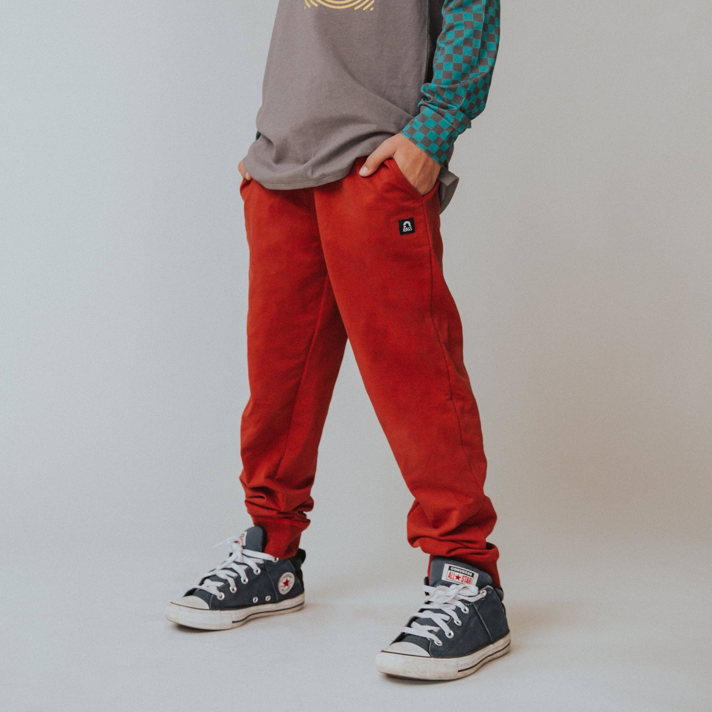 RAGS - Relaxed Fit Kids Joggers - 'Potters Clay