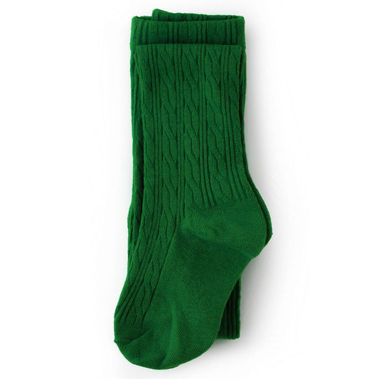 Noble Green Cable Knit Tights: 5-6 YEARS