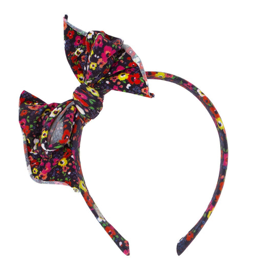 Baby Bling Bows - PRINTED FAB HARD HEADBAND: vibrant ditsy