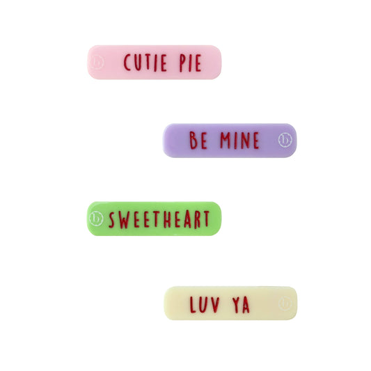 Baby Bling Bows - 4PK BAR CLIPS: candy heart