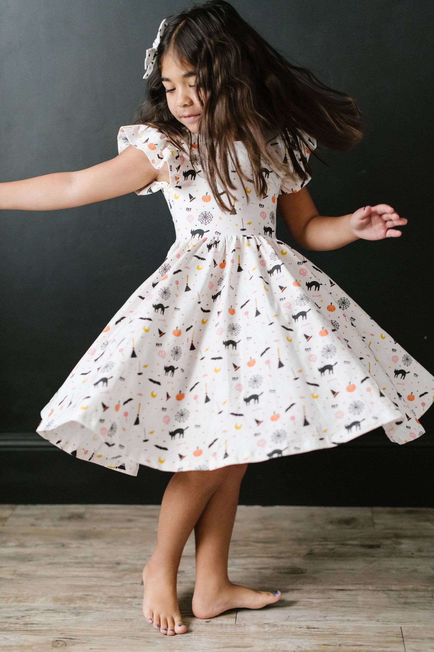 Olivia twirl Dress in Spooky Scenes