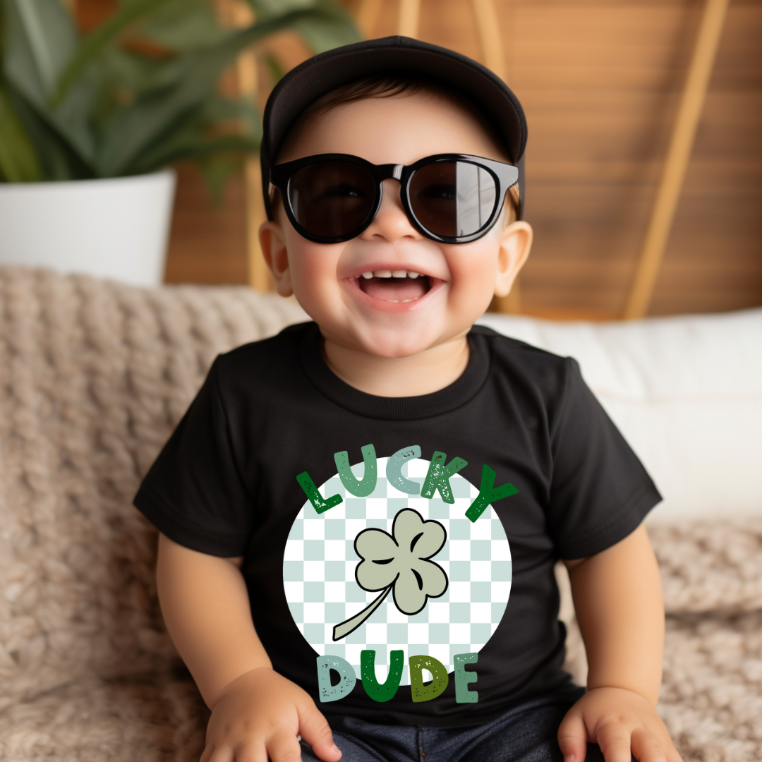 Lucky Dude St. Patrick’s Day shirt for Boys: Black - 5T