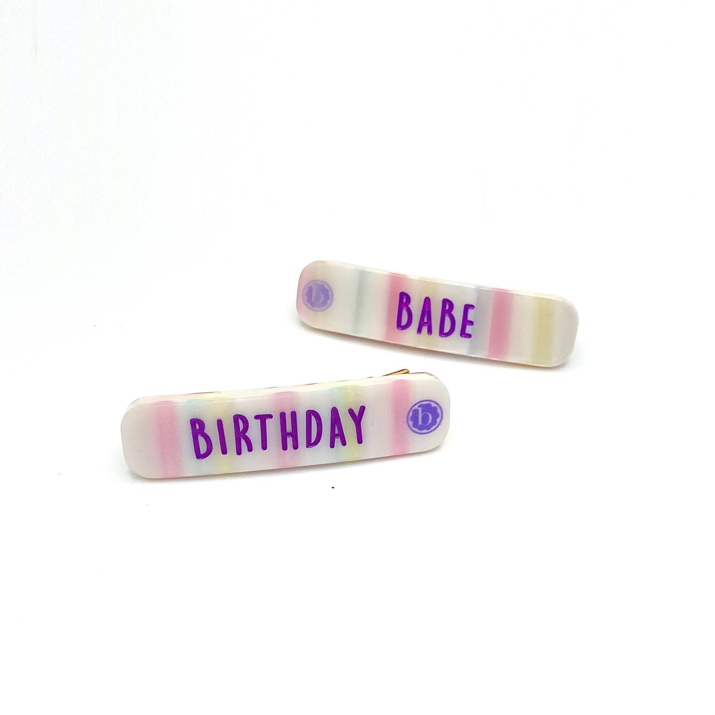 Baby Bling Bows - 2PK BAR CLIPS: birthday babe