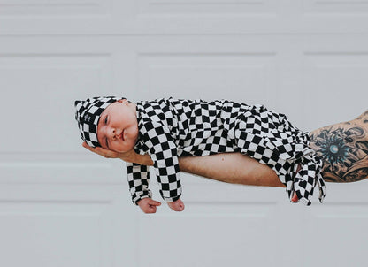 millie + roo - KNOT GOWN- B+W Checkered