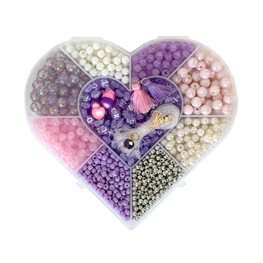 Jewelry Made by Me - Purple Valentine Heart Box DIY Bead Kit