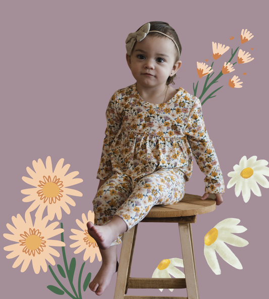 Bird & Bean® - Baby Coverall - Wildflowers