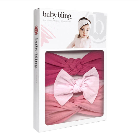 Baby Bling Bows - THE THREE AMIGAS: pink+hot pink+zinnia