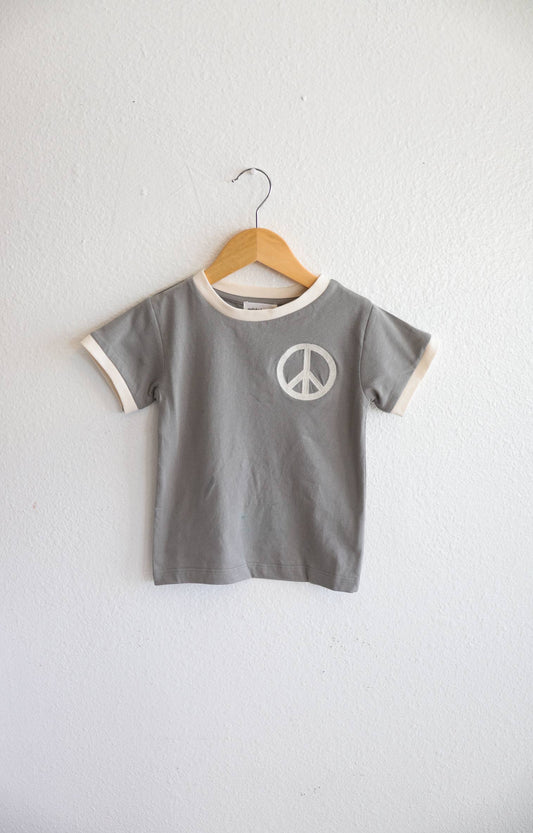 Peace Ringer Tee - Moon Mist