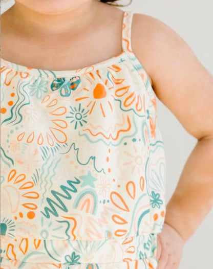 Bird & Bean® - Kids and Baby One Piece Short Romper - Sunset Splash