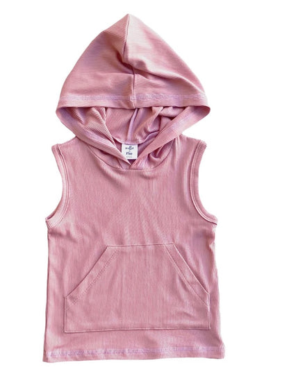 Hoodie Tank - Rose Micro Rib