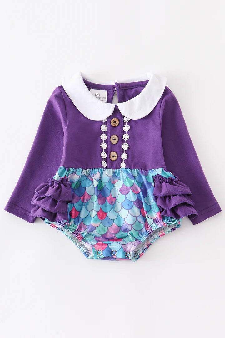 Purple Mermaid Baby Romper