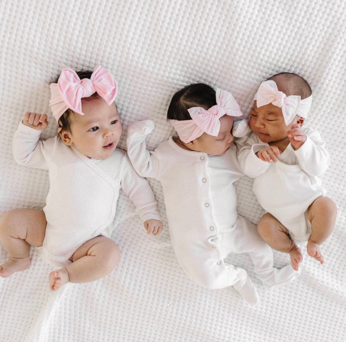 Baby Bling Bows - THE THREE AMIGAS: pink+hot pink+zinnia