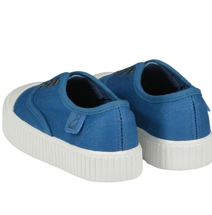 Blue canvas plimsoll shoes