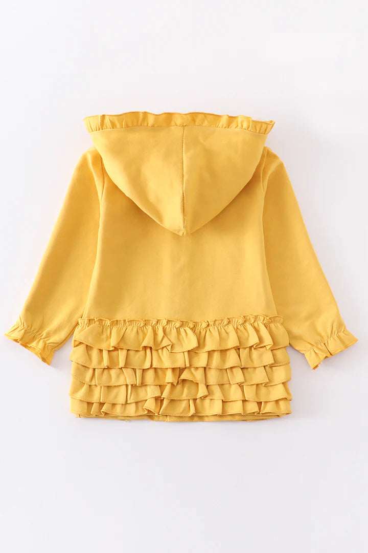 Mustard Ruffle Hoodie