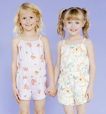 Bird & Bean® - Kids and Baby One Piece Short Romper - Sunset Splash