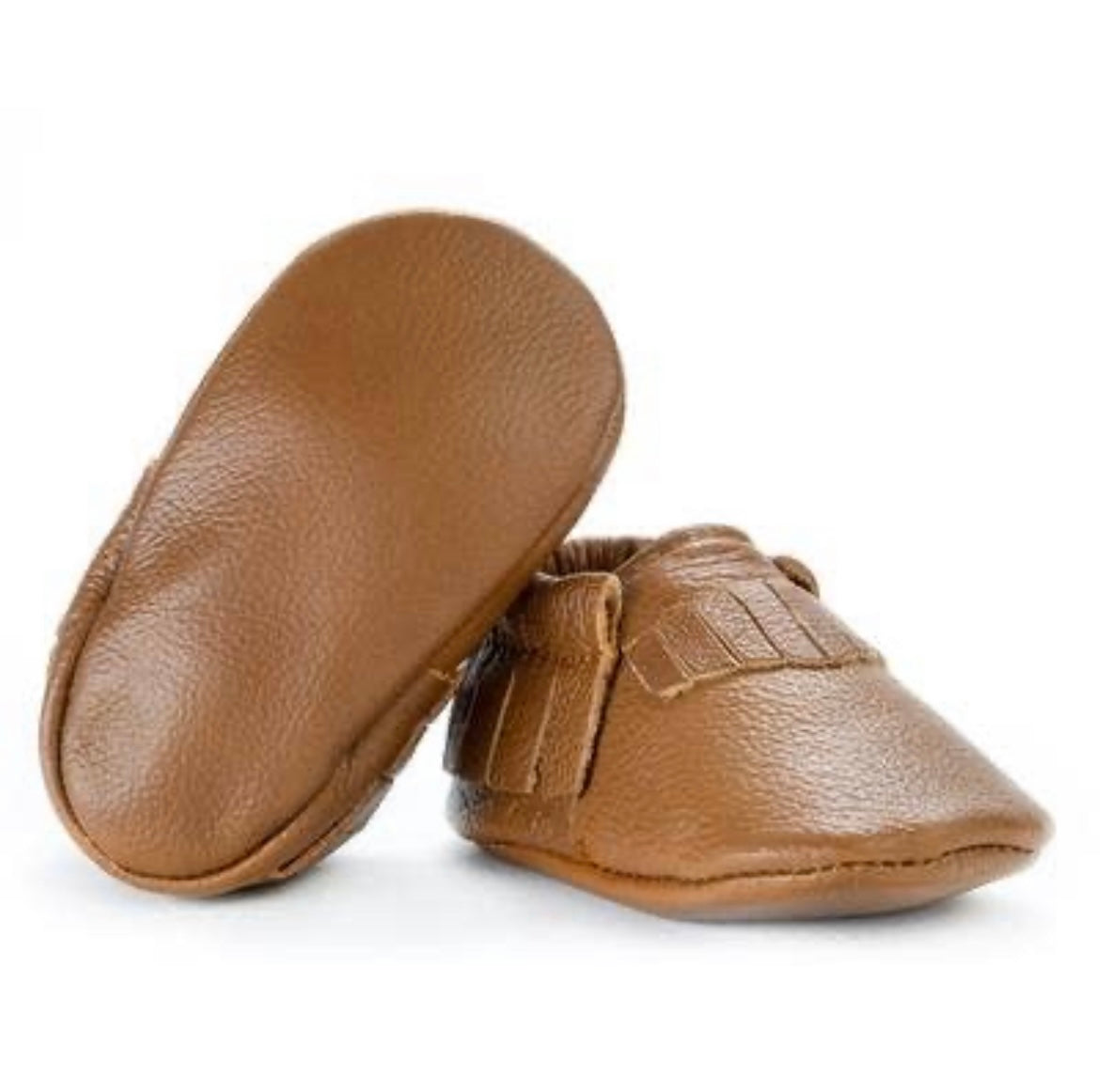 BirdRock Baby - Baby Moccasins - Genuine Leather Baby Shoes (Classic Brown)