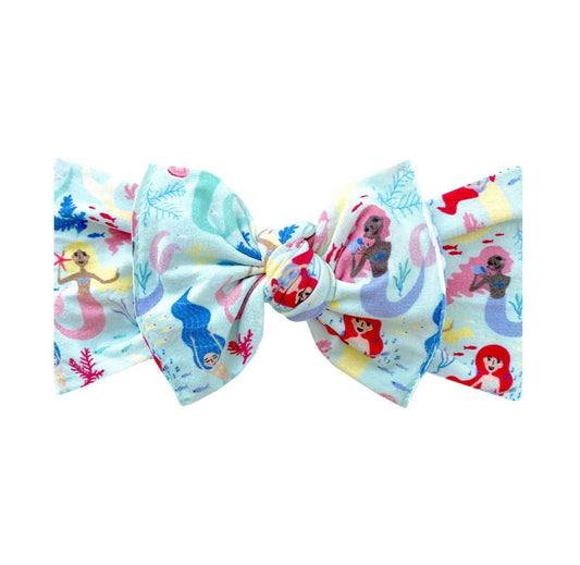 Baby Bling Bows - PRINTED KNOT: ocean maiden