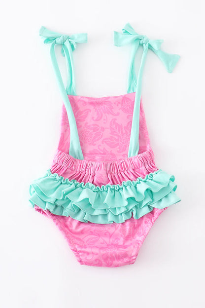 Pink Mermaid Ruffle Baby Romper